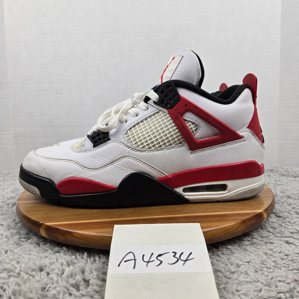Jordan 4 Retro Red Cement Mens 12 White Red Casual Daily Sneaker DH6927-161